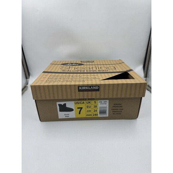 Kirkland Women's Shearling Scalloped Edge Suede Boot Booties Black NEW Size 7 - Picture 16 of 16